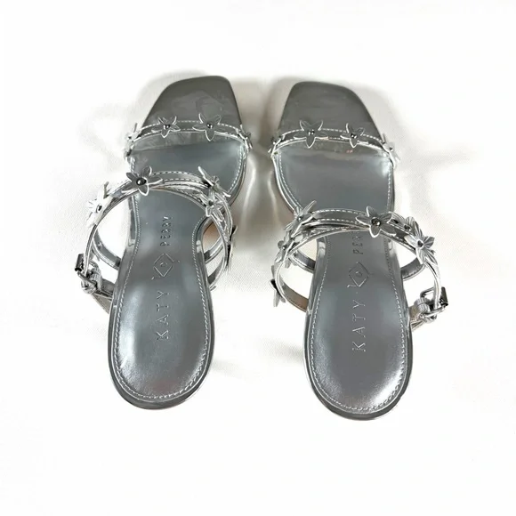 Katy Perry Analia Flower Square Toe Dress Sandals Size 8.5 - Picture 10 of 12